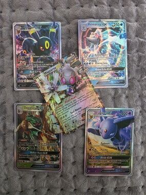 Pokemon GX Trading Card Lot - Blue, Purple, Black, Green, Pink, Silver